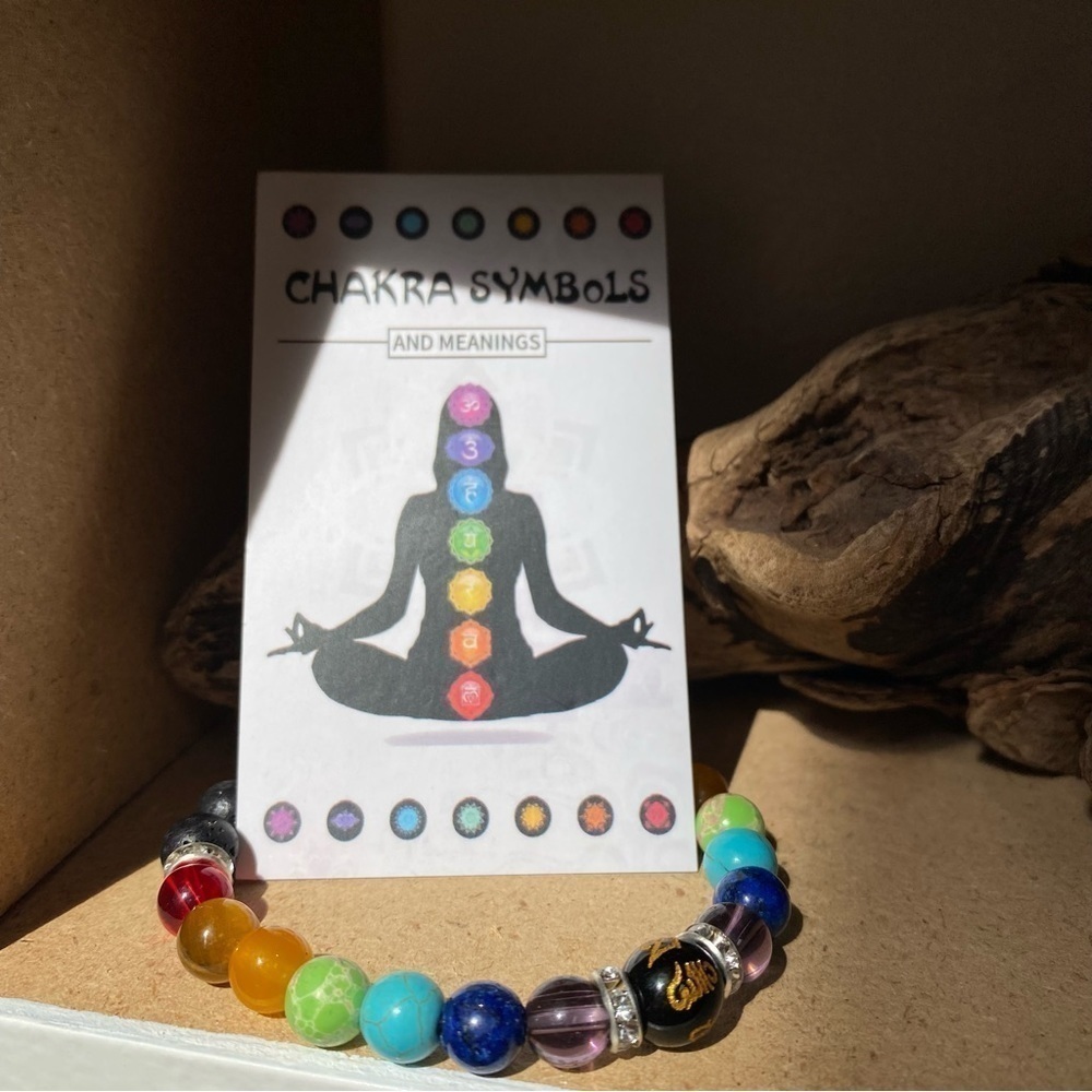 🌙AROMATHERAPY oil diffuser bracelet w CHAKRA boho/zen meditation vibe - Picture 6 of 9